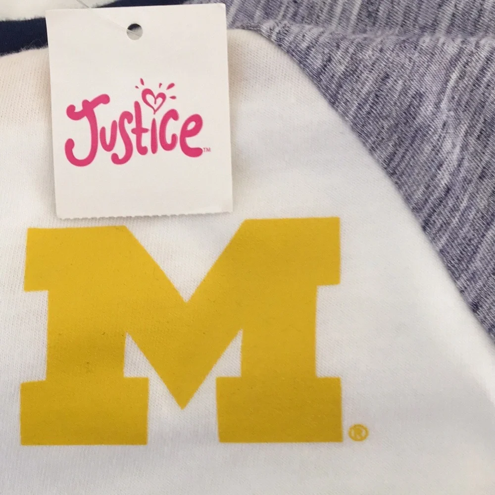 Justice ~ UofM Long-Sleeve Football T-Shirt